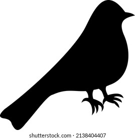 The silhouette of a black bird. Vector file.