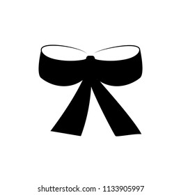 Silhouette black bow. Fashion graphic background. Modern stylish sign. onochrome template for prints, textiles, wrapping, wallpaper, banner, etc. Design element. Vector illustration