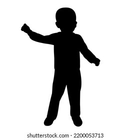 Silhouette Black Boy Child On White Stock Vector (Royalty Free ...