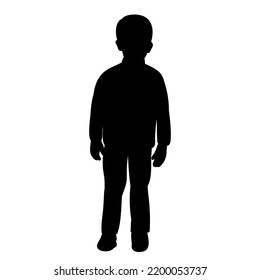 Silhouette Black Boy Child On White Stock Vector (Royalty Free ...