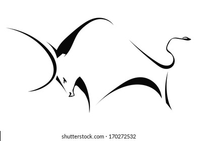 Silhouette black buffalo