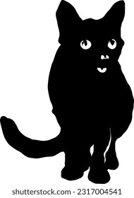 silhouette black of a cat