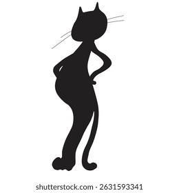 silhouette of a black cat  