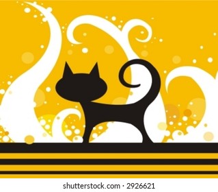 silhouette of a black cat