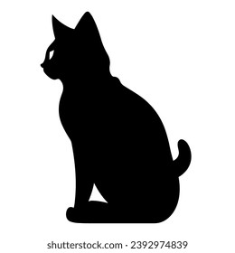 A silhouette of a black cat, Scary Cat Vector isolated on a white background