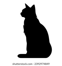 A silhouette of a black cat, Scary Cat Vector isolated on a white background