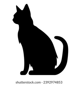 A silhouette of a black cat, Scary Cat Vector isolated on a white background