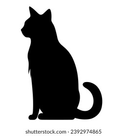 A silhouette of a black cat, Scary Cat Vector isolated on a white background