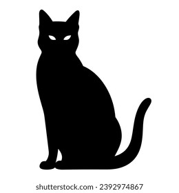 A silhouette of a black cat, Scary Cat Vector isolated on a white background