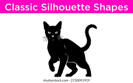Silueta de un Vector de gato negro