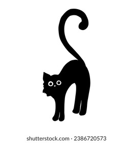 Silhouette of a black cat. Vector graphics.
