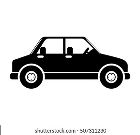 silhouette in black color of vehicle