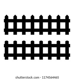 Silhouette Black Fence element. Vector illustration of fences