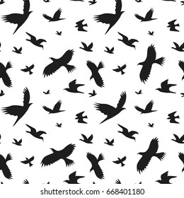 Silhouette Black Fly Move Birds Background Stock Vector (Royalty Free ...