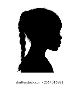 Silhouette of a black girl side view, progil - vector illustration