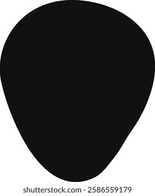 Silhouette of a black guitar pick, capturing the essence of musical expression and representing the connection between musician and instrument