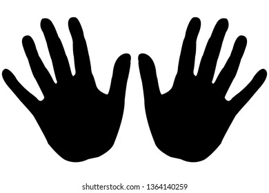 Silhouette Black Hands Stock Vector (Royalty Free) 1364140259 ...