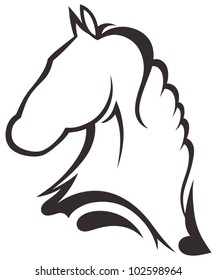 Silhouette black horse