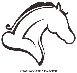 Silhouette black horse