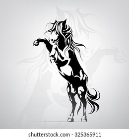 Silhouette of a black horse