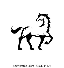 silhouette black horse logo vector.