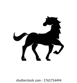 silhouette black horse logo vector stock vector royalty free 1761714494