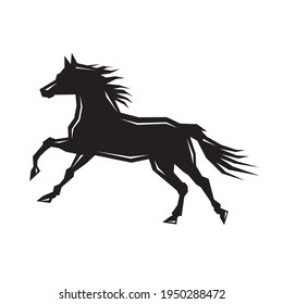 Silhouette Black Horse Running Jungle Free Stock Vector (Royalty Free ...