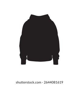 Silhouette of a black long sleeved collared shirt with cuffs isolated on a white background plain view
