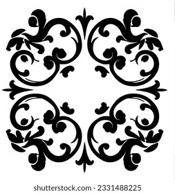 Silhouette of black mandala vector image