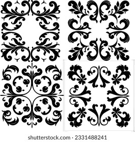 Silhouette of black mandala vector image