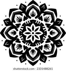 Silhouette of black mandala vector image