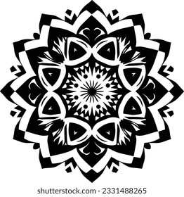 Silhouette aus schwarzem Mandala-Vektorbild