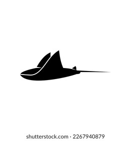 Silhouette de negro planilla de diseño minimalista del logotipo de la manta