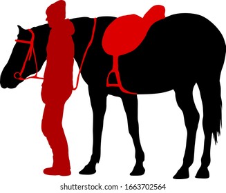 silueta de caballo negro, ilustración vectorial