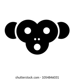silhouette of black muzzle monkey on white isolated background