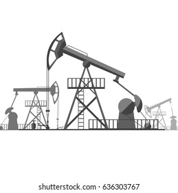 Silhouette Black Oil Derrick On Background Stock Vector (Royalty Free ...