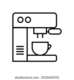 silhouette black outlined coffee maker machine icon design