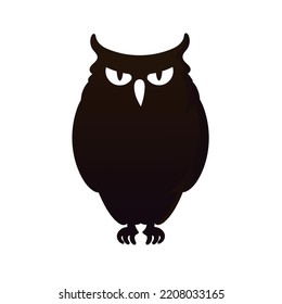 ilustración del vector del ave de búho negro silhouette