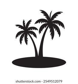 Silhouette black palm tree vector