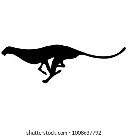 Silhouette of a black panther on a white background. Flat design, vector.