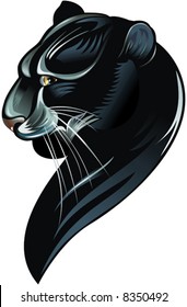 silhouette of the black panther on white background