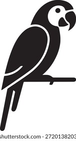 Silueta de un loro negro en formato eps