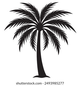 Silhouette schwarze Palme Baum Vektorgrafik.