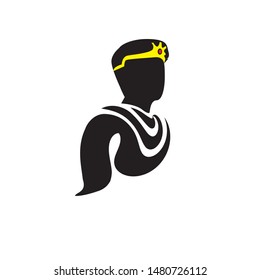 Silhouette Black Prince Logo Vector Illustration