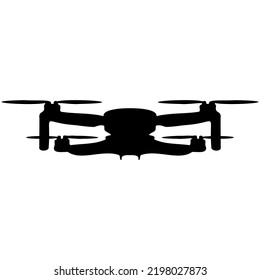 silhouette black quadrocopter isolate on white background