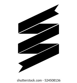 silhouette black ribbon banner icon
