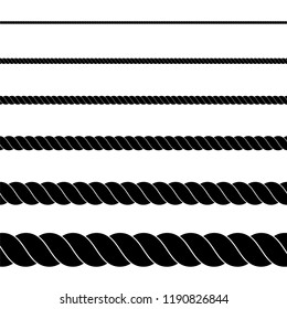 白い背景に黒いロープのシルエット シームレスなロープ ベクターイラスト のベクター画像素材 ロイヤリティフリー