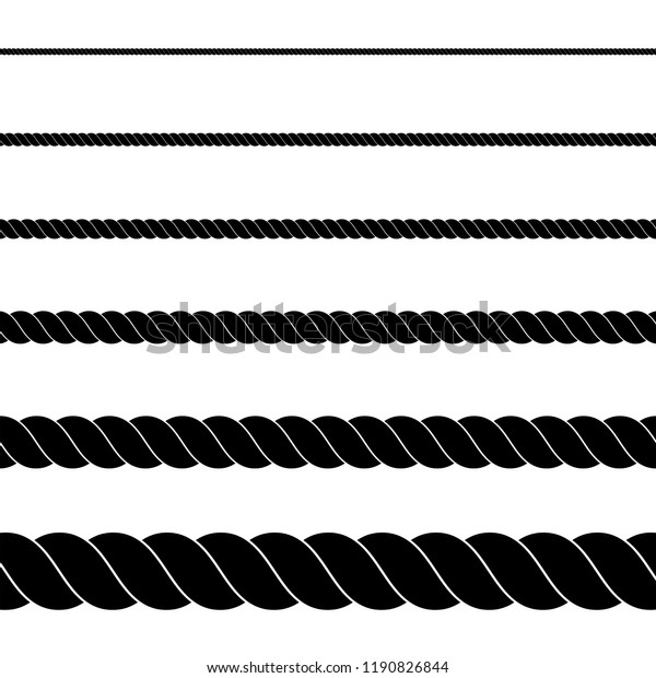 白い背景に黒いロープのシルエット シームレスなロープ ベクターイラスト のベクター画像素材 ロイヤリティフリー