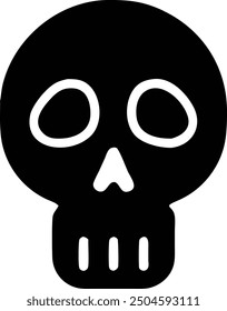 Silhouette black skull icon design
