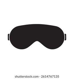 Silhouette of black sleep mask vector icon flat illustration design on white background